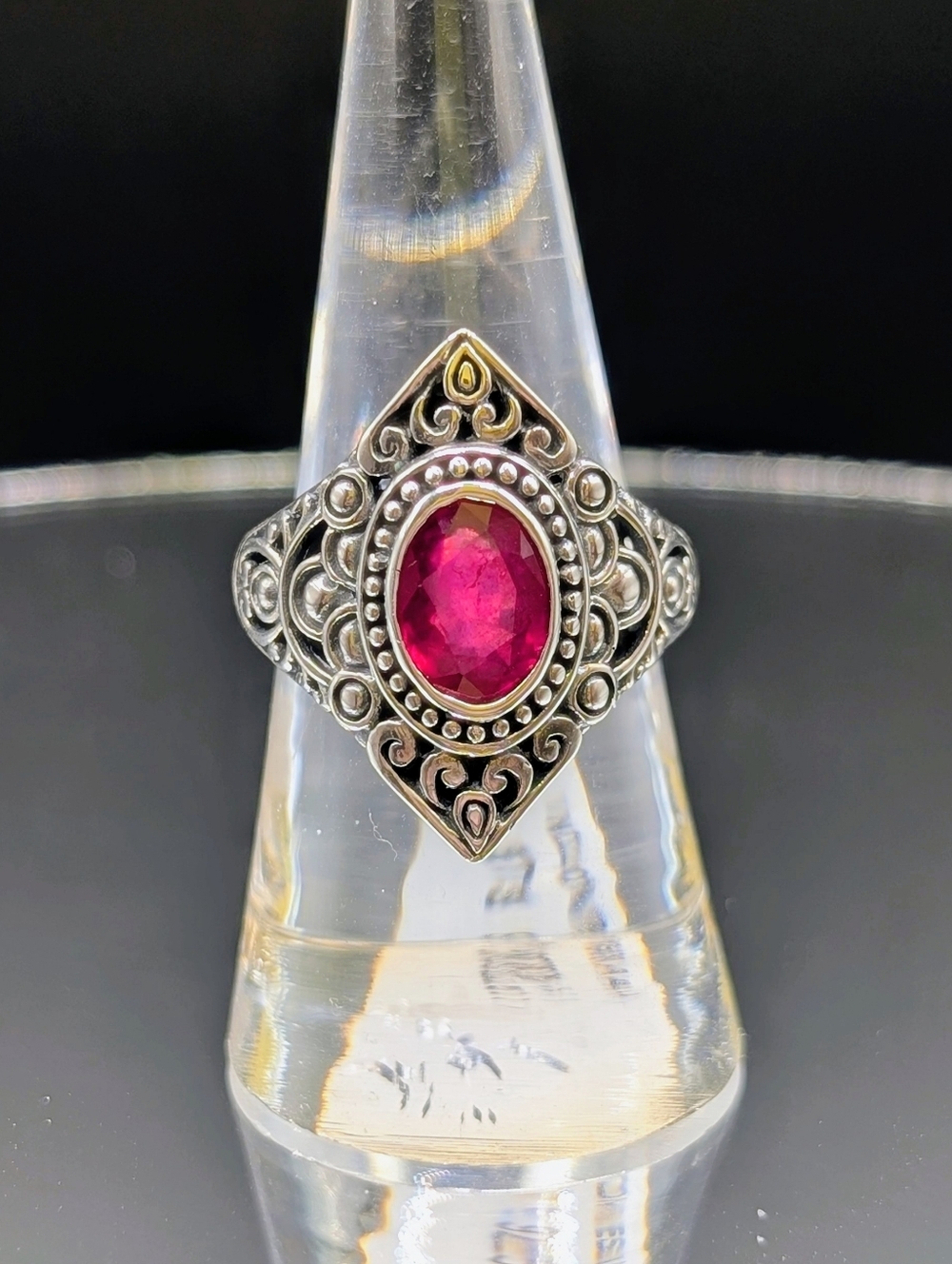 2.50ct Genuine Ruby 925 Sterling Silver Ring-Handcrafted In Bali